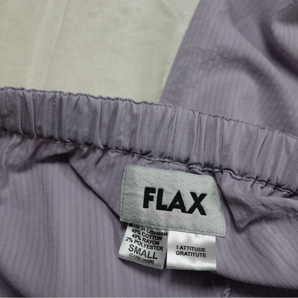 FLAX Lilac Cotton Rayon Pants S Relaxed Minimalist Boho Spring Summer Coastal - Picture 12 of 12